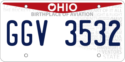 OH license plate GGV3532