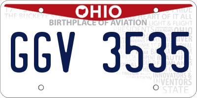 OH license plate GGV3535