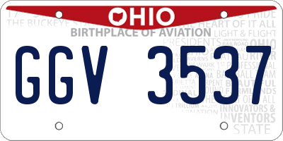 OH license plate GGV3537