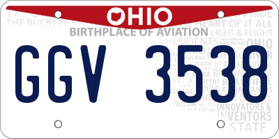 OH license plate GGV3538