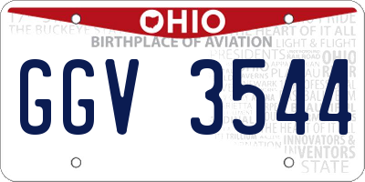 OH license plate GGV3544