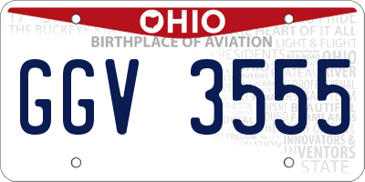OH license plate GGV3555