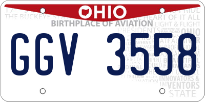 OH license plate GGV3558