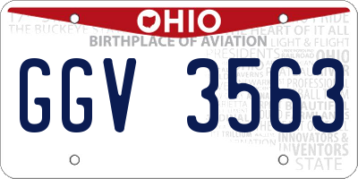 OH license plate GGV3563