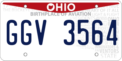 OH license plate GGV3564