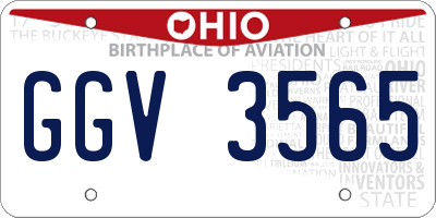 OH license plate GGV3565