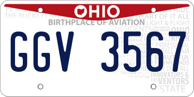 OH license plate GGV3567