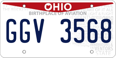 OH license plate GGV3568