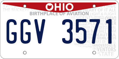 OH license plate GGV3571