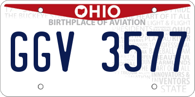OH license plate GGV3577