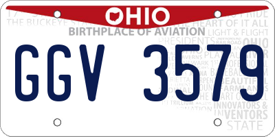 OH license plate GGV3579
