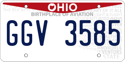 OH license plate GGV3585