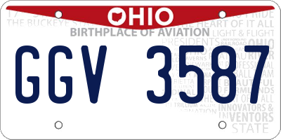 OH license plate GGV3587