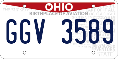 OH license plate GGV3589
