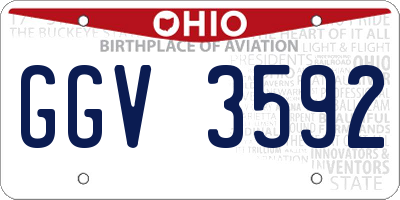 OH license plate GGV3592