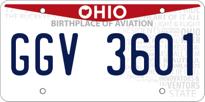 OH license plate GGV3601