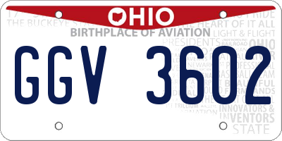 OH license plate GGV3602