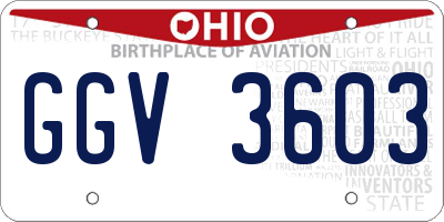 OH license plate GGV3603