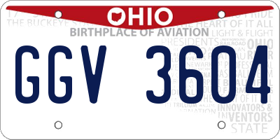 OH license plate GGV3604