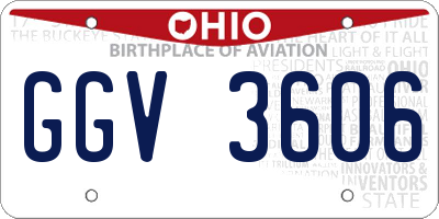 OH license plate GGV3606