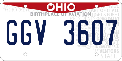 OH license plate GGV3607