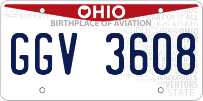OH license plate GGV3608