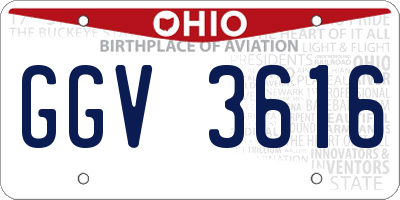 OH license plate GGV3616