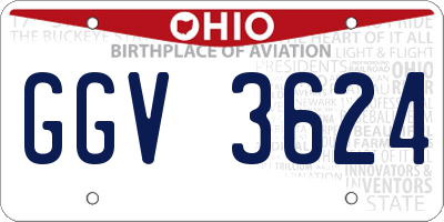 OH license plate GGV3624