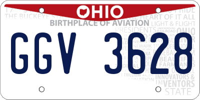 OH license plate GGV3628