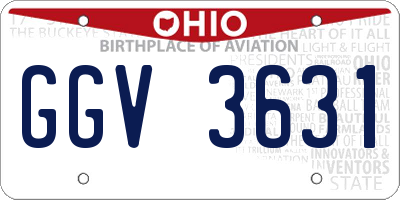 OH license plate GGV3631