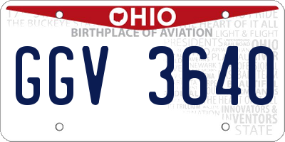 OH license plate GGV3640