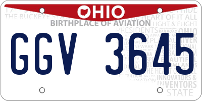 OH license plate GGV3645