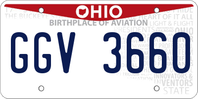 OH license plate GGV3660