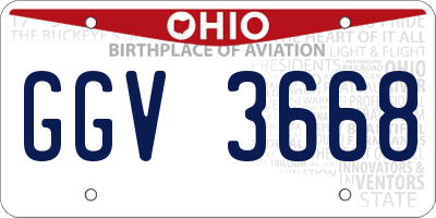 OH license plate GGV3668