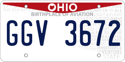 OH license plate GGV3672