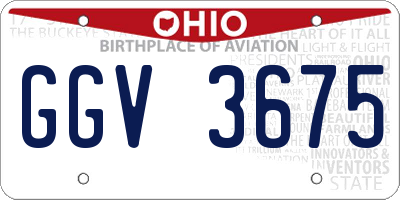 OH license plate GGV3675