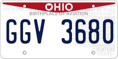 OH license plate GGV3680