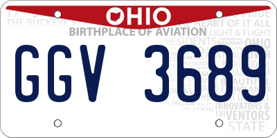 OH license plate GGV3689