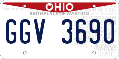 OH license plate GGV3690