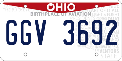 OH license plate GGV3692