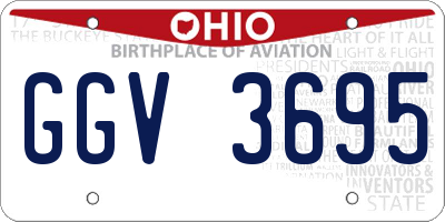 OH license plate GGV3695