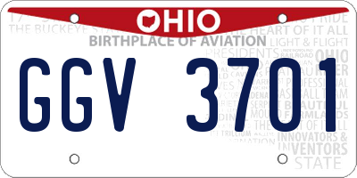 OH license plate GGV3701