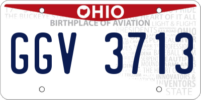 OH license plate GGV3713