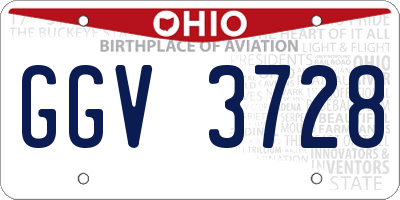 OH license plate GGV3728