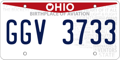 OH license plate GGV3733