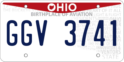 OH license plate GGV3741