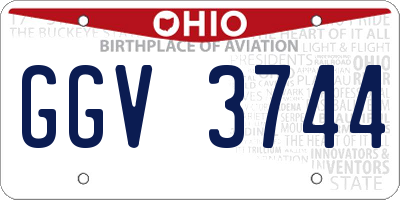 OH license plate GGV3744