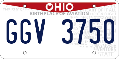 OH license plate GGV3750