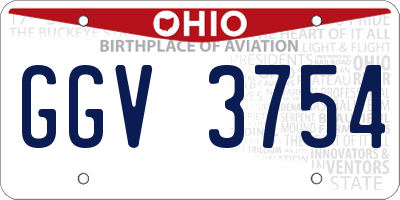 OH license plate GGV3754