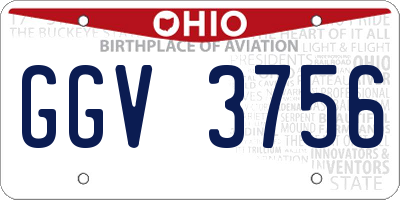 OH license plate GGV3756